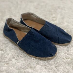 TOMS Classic Canvas Slip On Shoes Navy Blue Men’s 10 Alpargata Espadrille